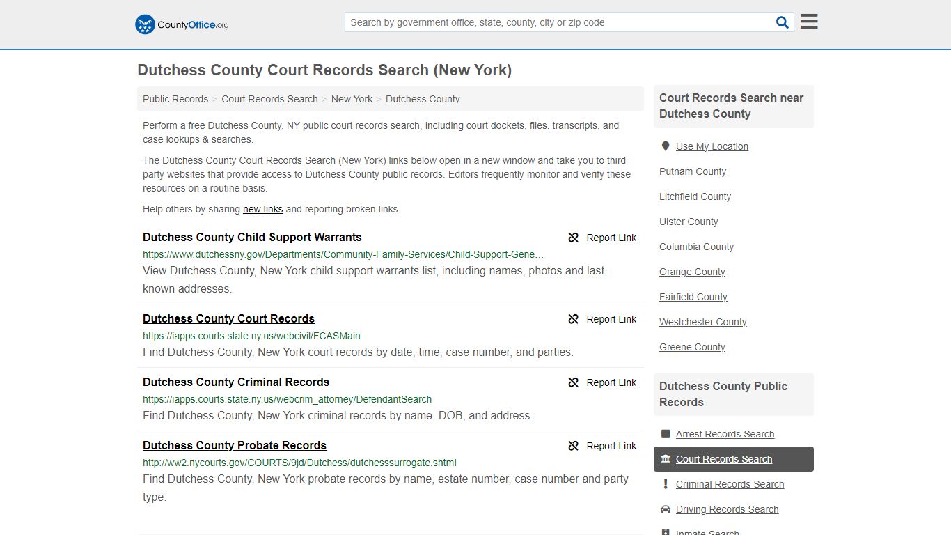 Dutchess County Court Records Search (New York) - County Office
