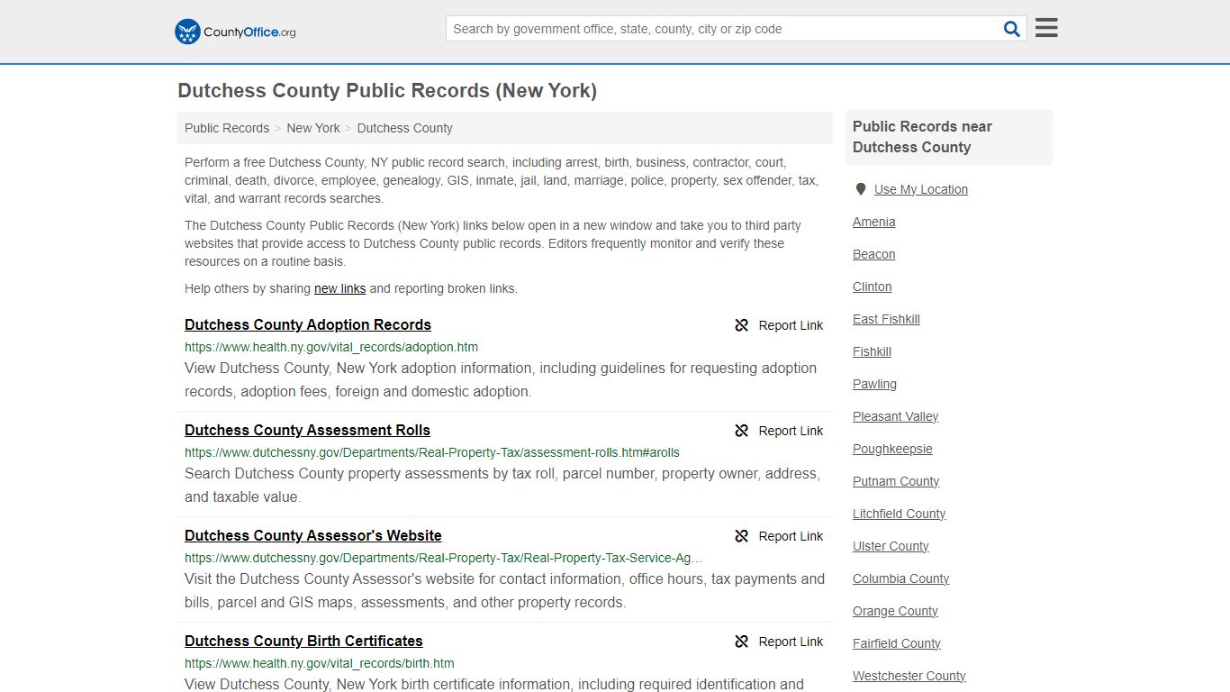 Dutchess County Public Records (New York) - County Office