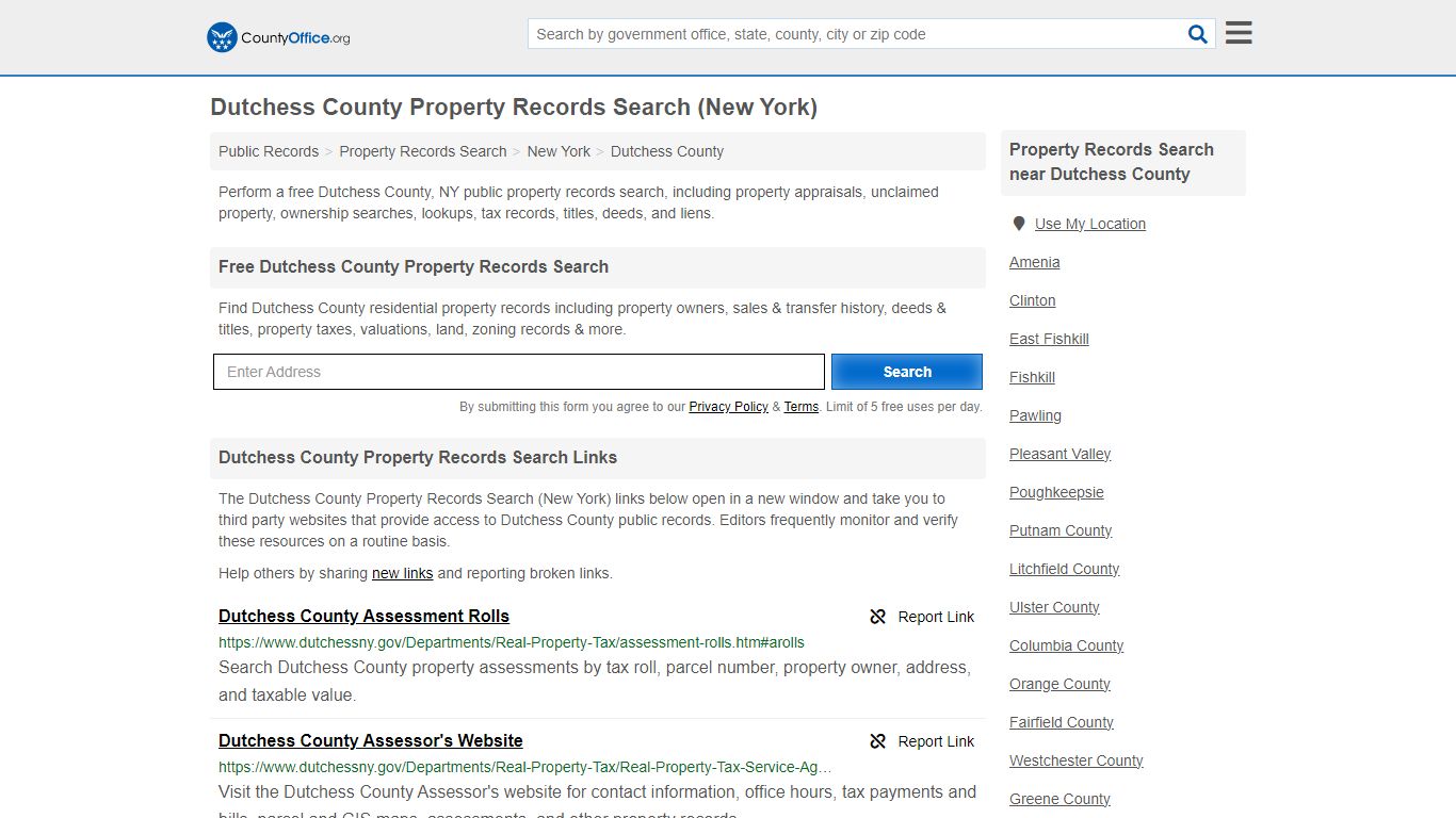 Dutchess County Property Records Search (New York) - County Office